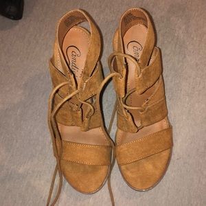 brown Candie’s open toed heels